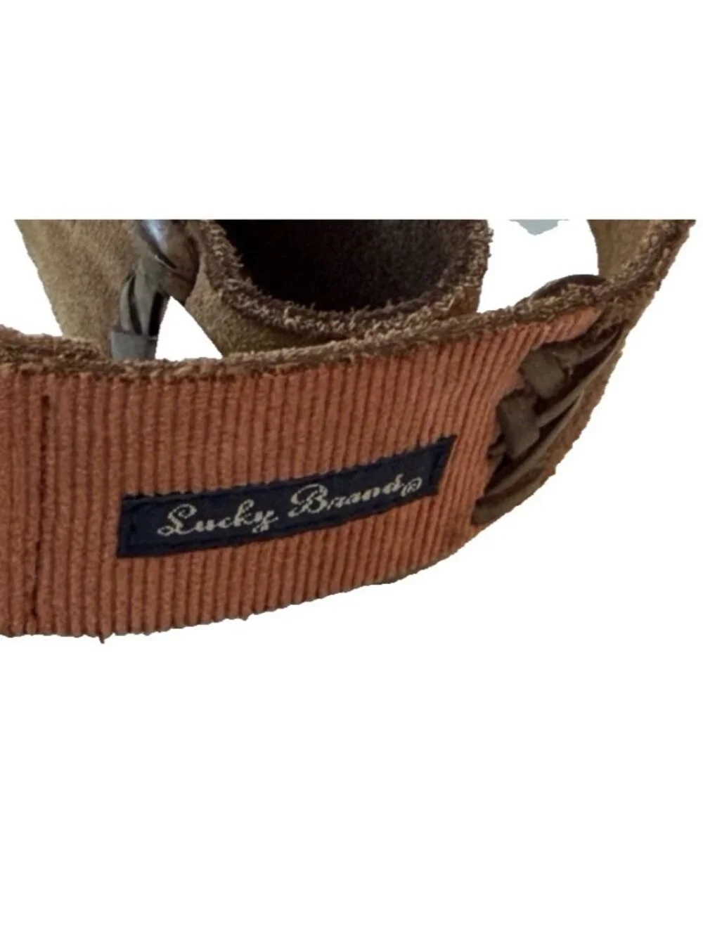 Lucky Brand Genuine Leather Suede Colorful Patchwork Belt Women's Size M 1.5